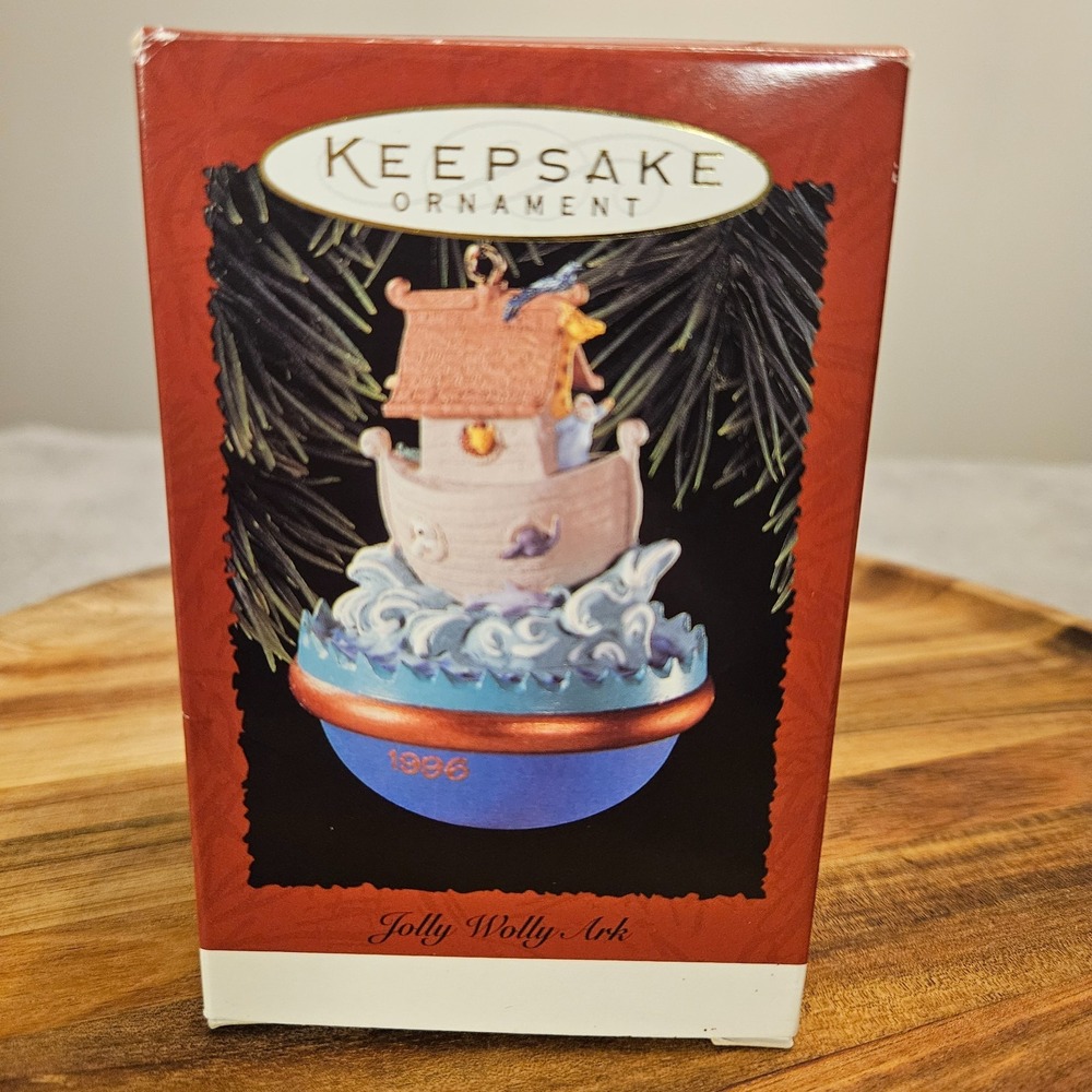 NIB vintage Hallmark Keepsake Ornament 1996 Jolly Wolly‎ Ark Ken Crow Noah's Ark - Picture 2 of 10